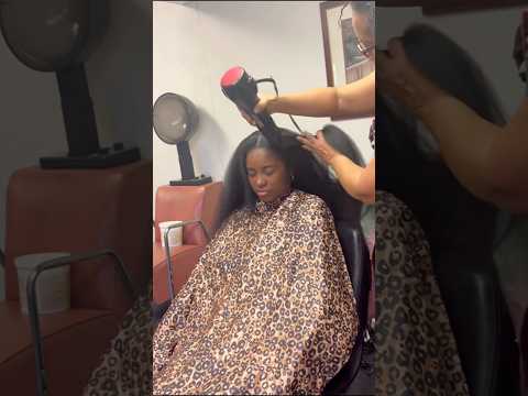 Come with me to the salon to get a silkpress #naturalhair #grwm #salontoday