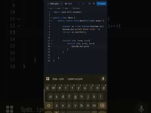 Square Star Pattern in Java | User Input | Pattern Program #java #coding