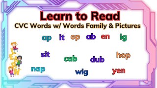 Reading CVC words || Reading tutorial for kids || Reading lesson for kids