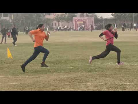 Girls 4x100 meters relay race in Second Inter School Sports Competition #sonepat #athletes #haryana