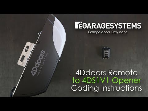 4Ddoors 4DS1V1 Garage Door Opener/Remote Coding Instructions