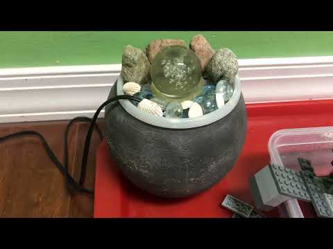 The homemade tabletop rolling ball fountain
