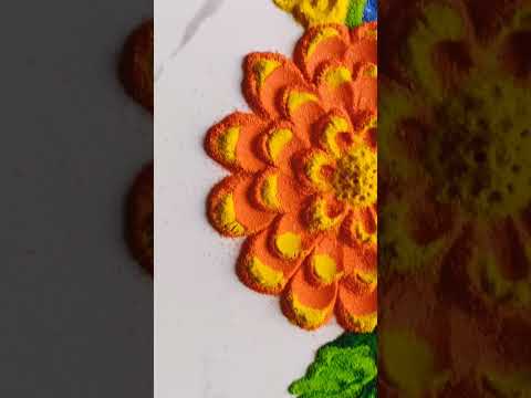 NEW YEAR RANGOLI 2022 #shorts #3d #flowerrangoli #rangoli #trending #colorful #like #comment