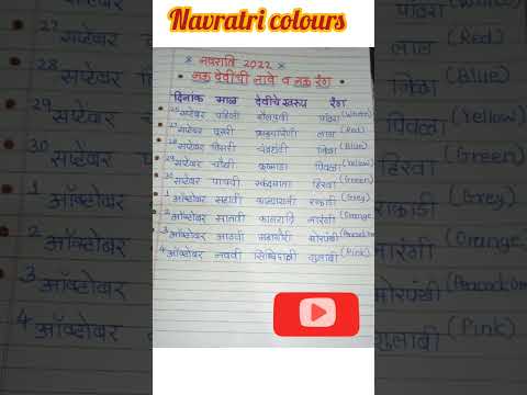 नवरात्रि नऊ देवींची नावे,नऊ रंग,तारीख/Nvratri 2022/Nvratri nine colours/nvaratri colours date wise