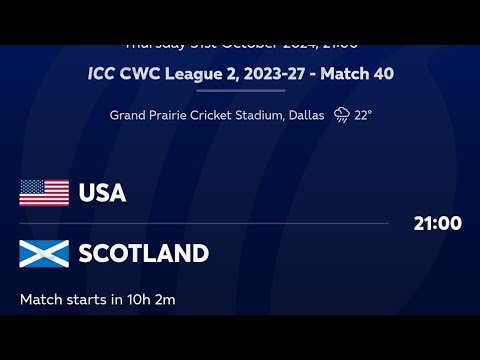 SCO vs USA 40th Match, CWC League-II 2023-27  | कौन जीतेगा आज का मैच |