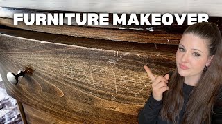 TRASH to TREASURE Furniture Makeover // Thrifted Furniture Flip