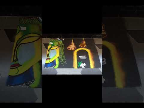 #Mahashivratri special rangoli #shiva rangoli #easy rangoli 💮💮