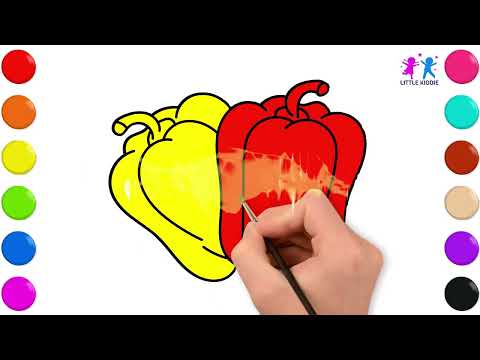 🎨 How to Draw & Color a Capsicum 🫑 | Fun & Easy Art Tutorial for Kids!
