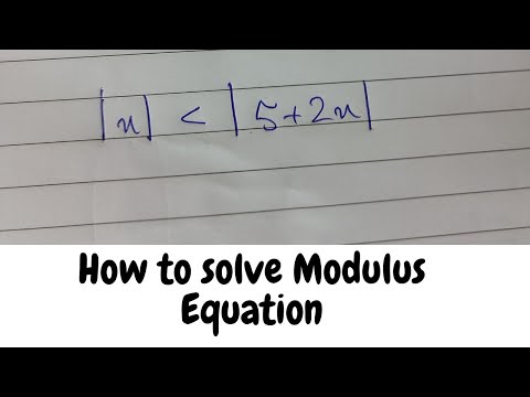 How to solve a Modulus equation.