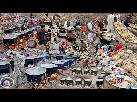 Stunning Biggest village marriage ceremony | Mega Kabuli Pulao cooking | Afghanistan village food