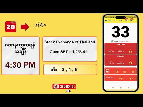 (27.08.2025) ညနေ (4:30PM) 2D3D Live တိုက်ရိုက်