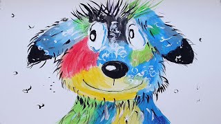 Acrilic Painting  🎨 FUNNY DOG 🎨| How to Draw | Magic Paintings | Relaxing Music