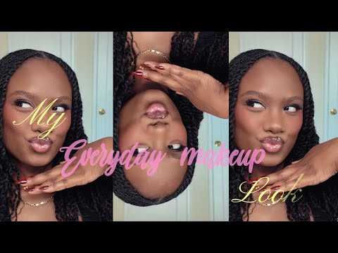 DETAILED easy Everyday Makeup routine on dark skin (combination skin & neutral undertone