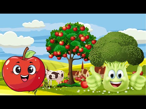 The Colorful Chronicles: Apple and Broccoli's Playful Adventure with        Baby calmdownTv