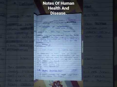 Notes Of Biology Chapter 10 Human Health And Disease. HSC Board Class 12th.#shorts #notes..