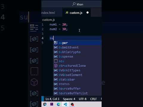 Sum of two number in Javascript #coding #shorts #programminglanguage #viral #viralshorts