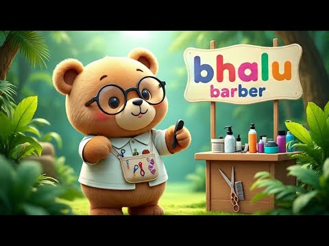 Bhalu Barber | Funny Kids Poem | Bear Cutting Hair in Jungle |Urdu Hindi Nursery Rhyme @DooDahDoo