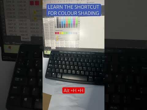 How to colour shade in Excel using a shortcut 💹📉 #excel #funlearning #professional