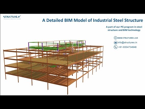 A Detailed BIM Model Of Industrial Steel Structure// It Can be Utilised For Fabrication