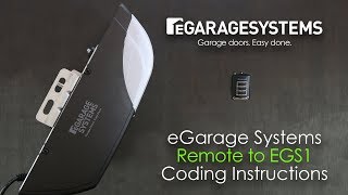 eGarage Systems EGS1 Garage Door Opener/Remote Coding Instructions