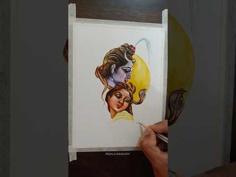 Mahadev Parvati painting #mahadev  #mahakal  #parvati  #watercolourpainting  #painting #watercolour