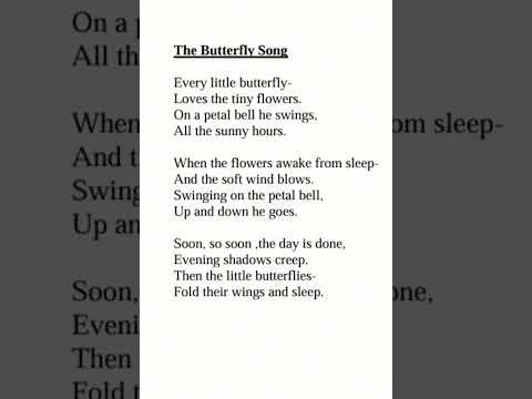 The butterfly song | poetry recitation 2024 | Grade 04 | updated version ❤️