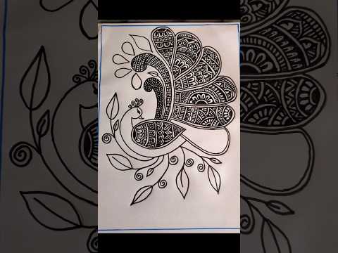 peacock mandala drawing #mandalaart #art #drawing #quickdrawing #quickshort