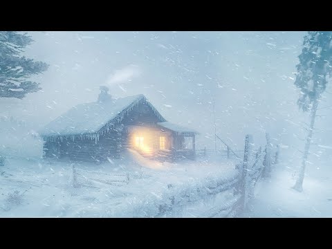Deep Sleep During a Winter Storm | Soothing Snow and Wind Sounds for Nighttime Relaxation
