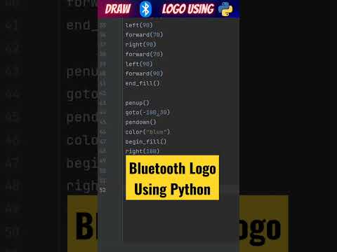 Draw Bluetooth Logo using Python Turtle #shortvideo #python #pythonturtle #pythonshorts #bluetooth
