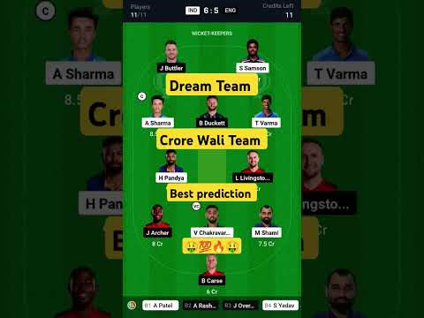 IND vs ENG Dream11 | IND vs ENG Dream11 Prediction | India vs England T20I Dream11 Team Today #odi