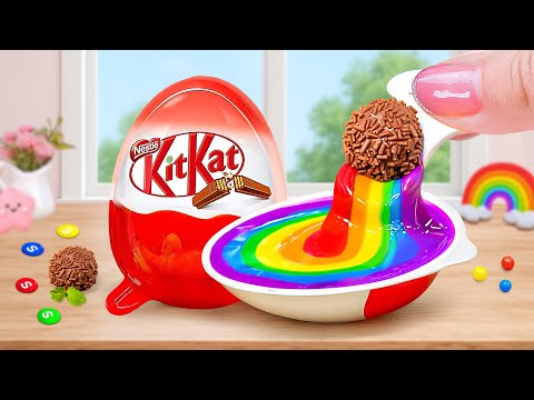 Rainbow Kinder vs Chocolate Cake 🌈 Satisfying Miniature Rainbow Kinder Cake Decorating Ideas
