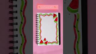 Easy Border Design🍉 #borderdesign #borderdesigns #easyborderdesign #watermelonart #borderideas #diy