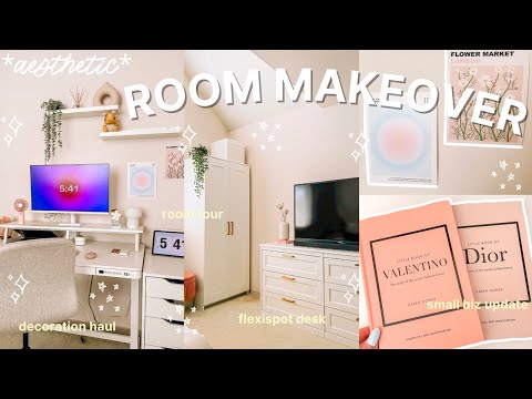 EXTREME ROOM MAKEOVER + TOUR ✨ getting my small biz stuff out of my room!