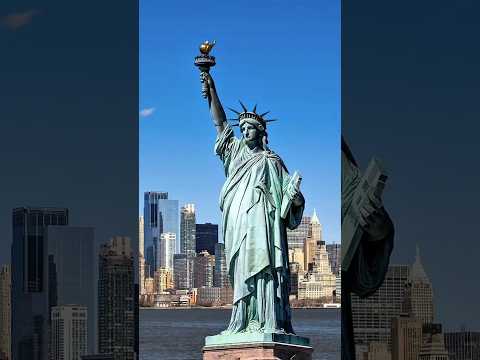 🗽✨ Lady Liberty: The Shining Symbol of Freedom in New York City 🇺🇸 #shorts #wondersoftheworld