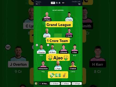 STR vs SIX Dream11 Prediction | STR vs SIX Dream11 Team | Dream11 | BBL 2025 match No 35 Prediction