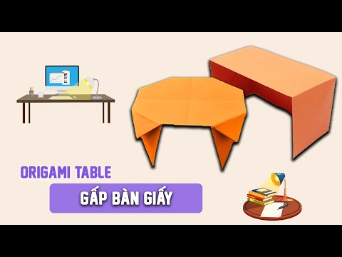 EASY DIY || Diy Mini Paper Study Table/Hướng dẫn gấp bàn học từ giấy