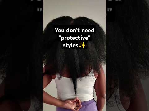 Grow your hair long without "protective" styles✨ #naturalhair #healthyhairjourney #braidout