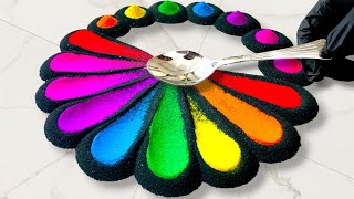 Navratri rangoli design | Simple rangoli design | Durga pooja rangoli | Relaxing rangoli designs