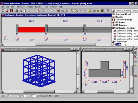 Autodesk Robot structural analysis - rc cont footings