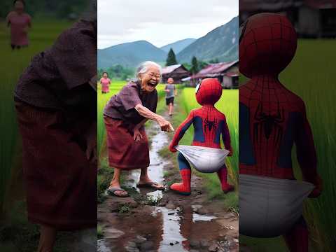 Grandma laughed at Spider-Man's behavior #avengers​ #ironman​ #sirenhead​ #shorts​