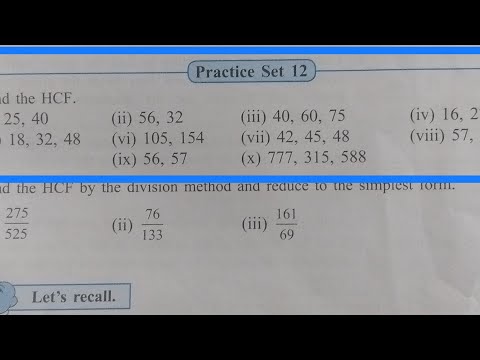 class 7/ mathematics/Practice set 12  Chap 3 HCF and LCM