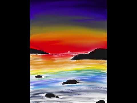 my creative sunset painting .. can i get a like !!!!  #mrart #shorts