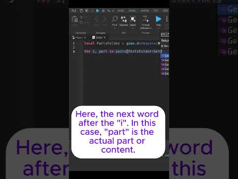 For Loops in Roblox studio. #roblox #tutorial #robloxstudio