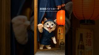 「むぎの居酒屋バイトの1日に密着」#cat #バイト #マンチカン #猫 #cute #動物 #shorts