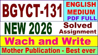 BGYCT 131 solved assignment 2026 in English || bgyct 131 solved assignment 2026 || ignou bgyct131