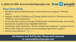 Infrastructure-Server Administration Jobs  | Vancouver, British Columbia | Job ID  32168|