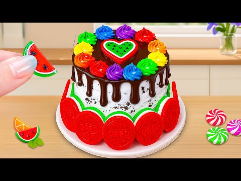 Fresh Watermelon OREO Baking Cake 🍉 Easy Baking Miniature Cake Ideas 🍓 Cake In Wonderland