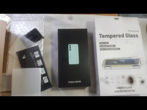 Unboxing S24 FE & Fixing Tempered Glass, Camera protector and leather Wallet Case. "All in One"