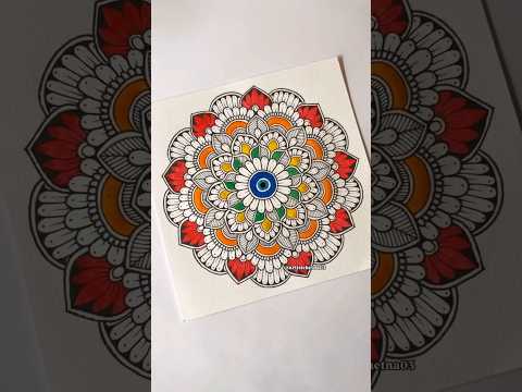 Colourful Mandala Filled With Simple Shapes and Patterns #colourfulmandalaart #mandalatherapy