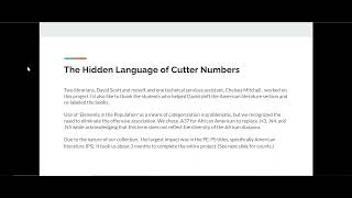 Hidden Language of Cutter Numbers